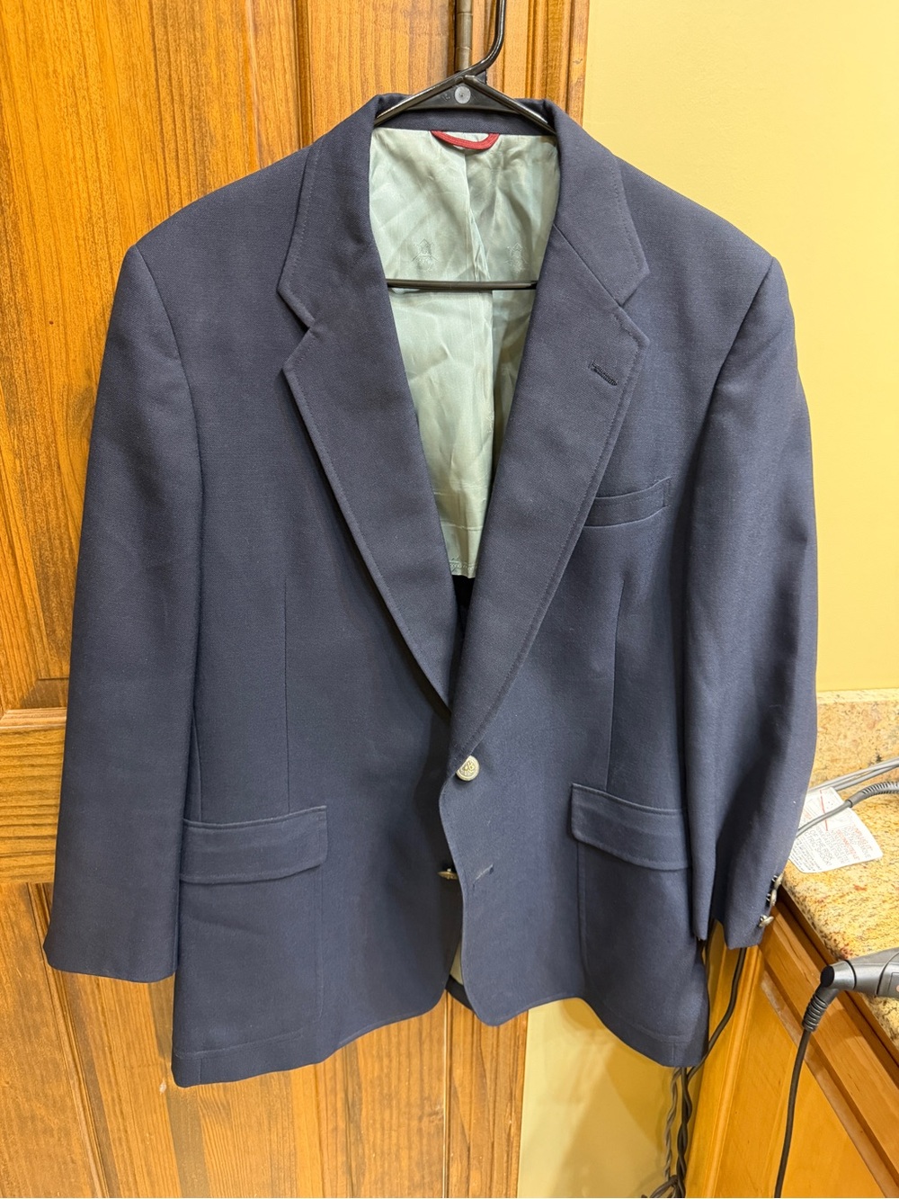 Hart Schaffner Marx Navy Blue Single-Breasted Sport Coat